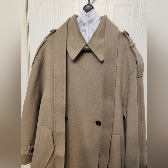 Oversized Winter Wool Cashmere Coat Size Small - NO BELT - Picture 6 of 16